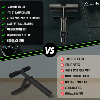 PRIME AMBITION® Premium Knees Over Toes Tib Bar for Athletic Performance