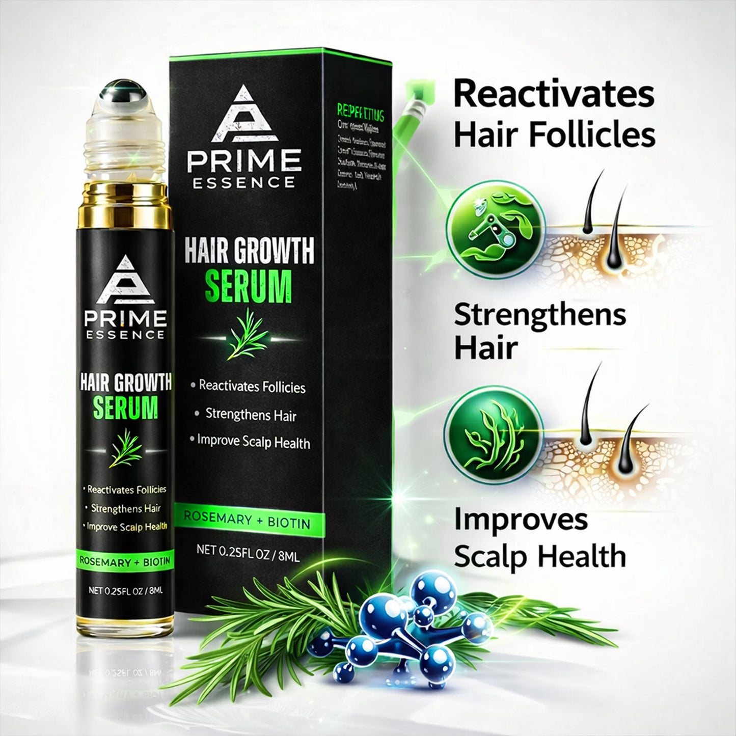 PRIME ESSENCE ROSEMARY HAIR GROWTH ROLL-ON SERUM