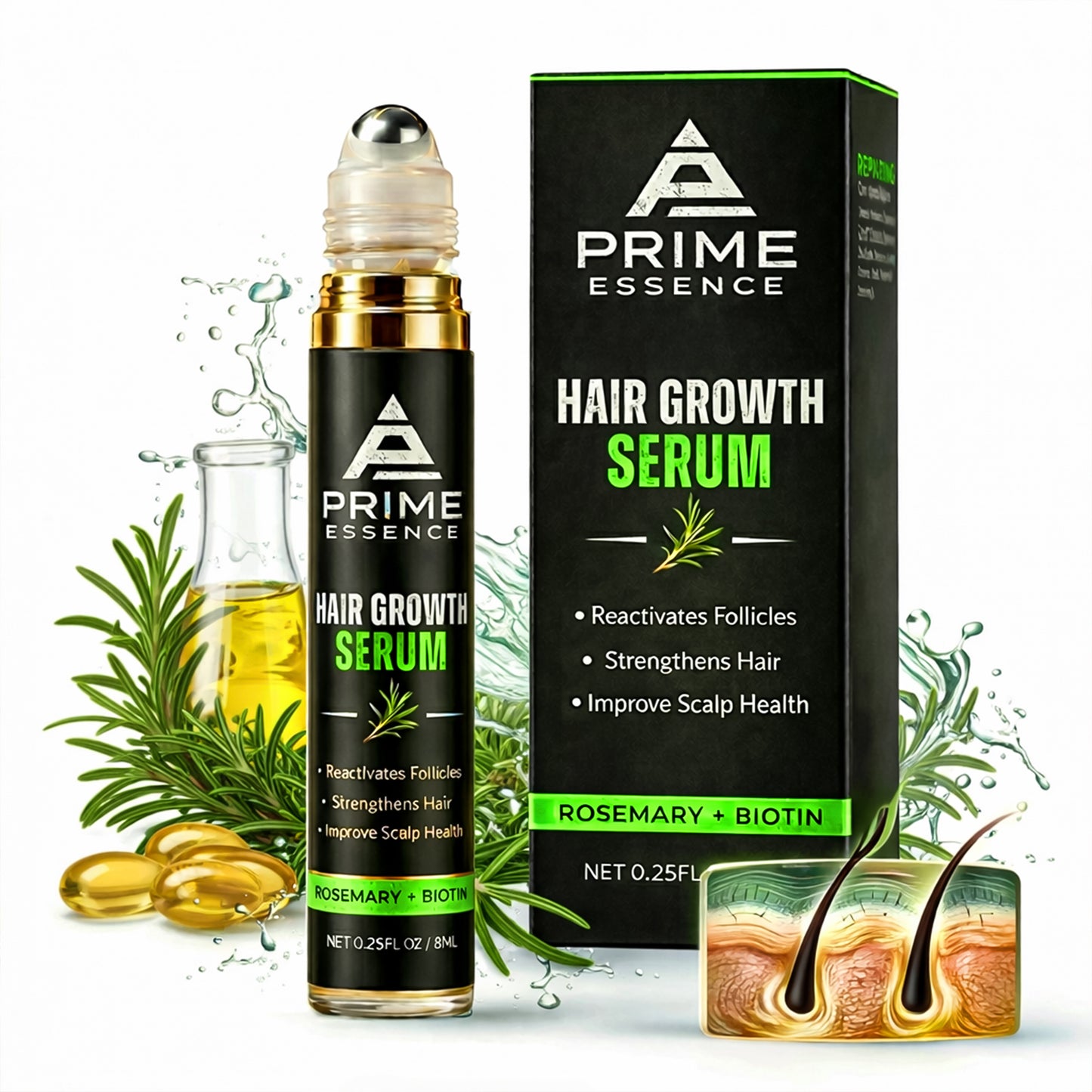 PRIME ESSENCE ROSEMARY HAIR GROWTH ROLL-ON SERUM